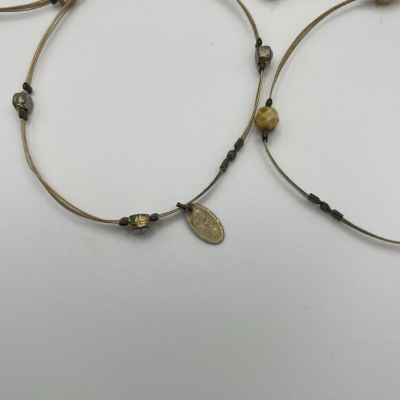 Seasonal Whispers Wire & Crystal Necklace & Bracelet Set Minimalist Bead Jewelry - Picture 6 of 10